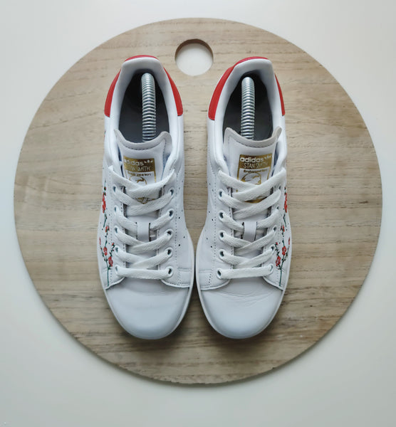 Adidas Stan Smith Flower White/Collegiate Red T.37 1/3