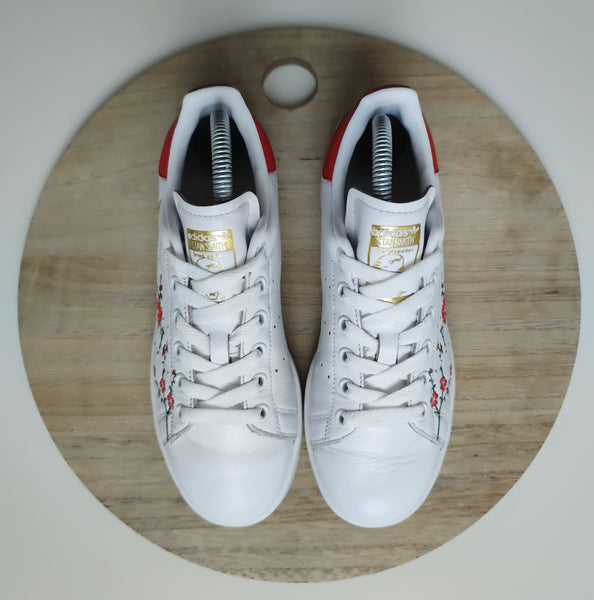 Adidas Stan Smith Flower White/Collegiate Red T.37 1/3