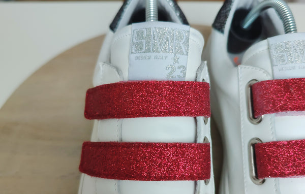 SMR Blanches et Rouges Glitter à scratch T.40